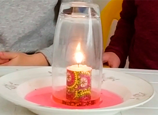 tapamos vela con un vaso experimento fácil
